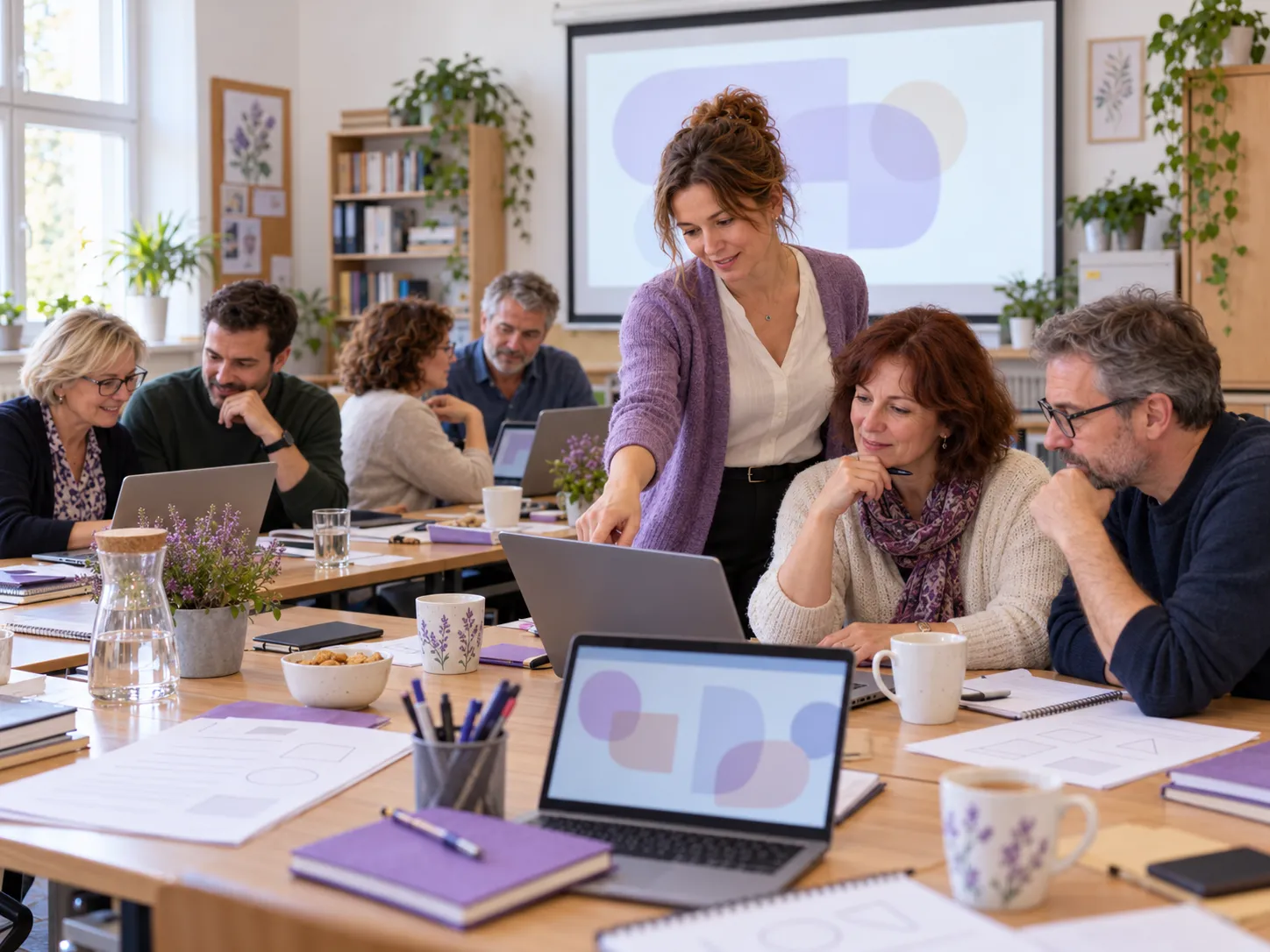 Pedagogov&eacute; si na AI &scaron;kolen&iacute; EDUOL ve sborovně zkou&scaron;ej&iacute; př&iacute;pravu materi&aacute;lů s umělou inteligenc&iacute;